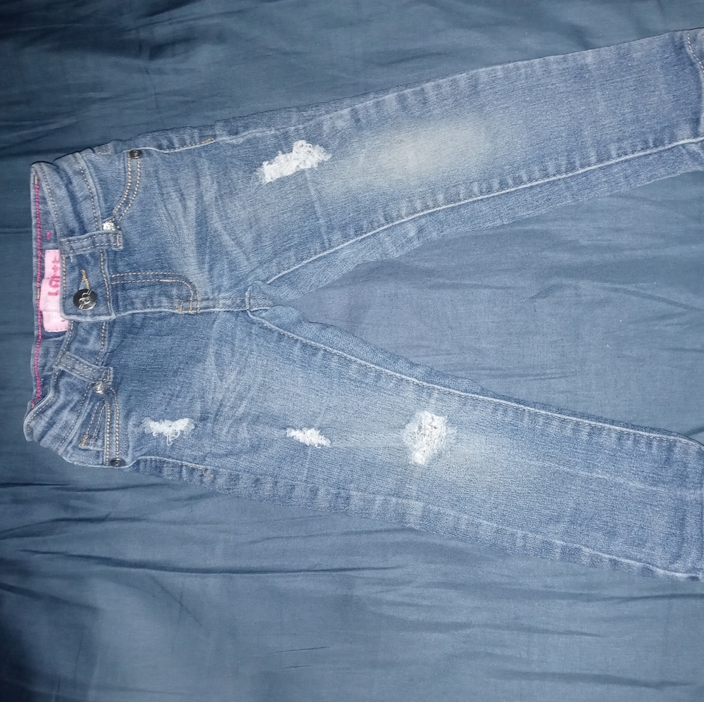 Pink Latte 3T Distressed skinny jeans